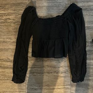 black cropped long sleeve